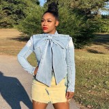 Sexy Fashion Women's Clothing Long-Sleeved Denim Jacket Top