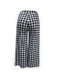 Women's Clothing Autumn And Winter Fashion Houndstooth Plus Size Wide-Leg Pants Women