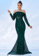 Women Off Shoulder Long Sleeve Sequin Formal Party Fishtail Evening Dress