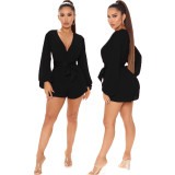 Sexy Fashion Casual V-Neck Belt Women's Jumpsuit