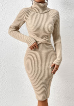 Women's Autumn And Winter Turtleneck Slim Sweater Dress Women's Autumn And Winter Turtleneck Slim Sweater Dress
