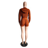 Women Fall Sexy Zipper Hoodie Jumpsuit