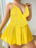 Plus Size Women Lace sleeveless Dress Sexy Lingerie