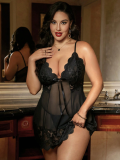 Plus Size Women Lace sleeveless Dress Sexy Lingerie