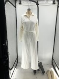 Women Fall/Winter Solid V-Neck Long Sleeve Casual Top and Pants Two-Piece Set
