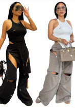 Women Casual Zipper Pocket Zipper Sports Pants
