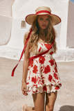 Women Lace Printed Top and Shorts Two Piece Set