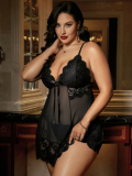 Plus Size Women Lace sleeveless Dress Sexy Lingerie
