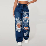 Women Casual Denim Pants Jeans