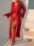 Women Lace Long Sleeve Dress Sexy Lingerie