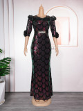 Plus Size Women Sequin Party Fishtail Dress