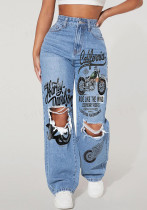 Women Casual Denim Pants Jeans