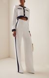 Women Contrast Color Long Sleeve Top and Pants Two Piece Set