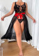 Plus Size Women Bow Lace sleeveless Dress Sexy Lingerie