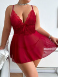 Plus Size Women Lace sleeveless Dress Sexy Lingerie