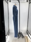 Women Fall/Winter Solid V-Neck Long Sleeve Casual Top and Pants Two-Piece Set
