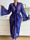 Plus Size Women Lace long sleeve Dress Sexy Lingerie
