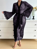 Plus Size Women Lace long sleeve Dress Sexy Lingerie
