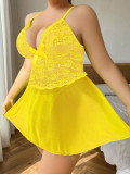 Plus Size Women Lace sleeveless Dress Sexy Lingerie