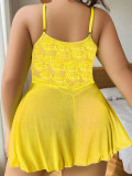 Plus Size Women Lace sleeveless Dress Sexy Lingerie