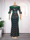 Plus Size Women Sequin Party Fishtail Dress