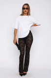 Fashion Sexy Elastic Nightclub Lace Casual Pants