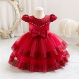 Puffy Princess Cascading Ruffles Dress Baby Evening Dress