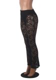 Fashion Sexy Elastic Nightclub Lace Casual Pants