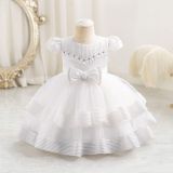 Puffy Princess Cascading Ruffles Dress Baby Evening Dress
