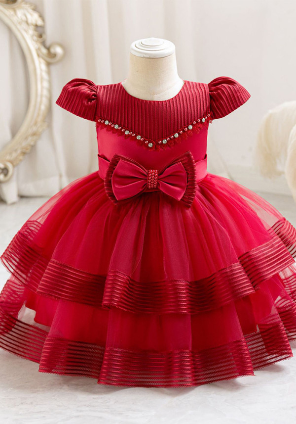 Puffy Princess Cascading Ruffles Dress Baby Evening Dress