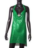 Sexy Metal Sequin Strap Night Club Dress