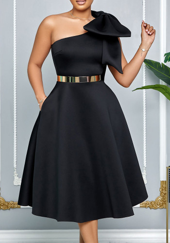 Fashion Women's Solid Color Sexy Formal Party African Dress