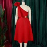 Fashion Women's Solid Color Sexy Formal Party African Dress