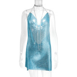 Women's Metal Sequin Sexy Rhinestone Dress