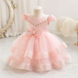 Puffy Princess Cascading Ruffles Dress Baby Evening Dress