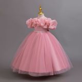 Children's Off Shoulder Evening Dress Girls Sequin Wedding Dress Princess Dress Female Kids Dress