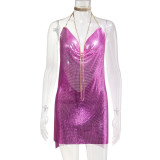 Women's Metal Sequin Sexy Rhinestone Dress