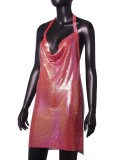 Sexy Metal Sequin Strap Night Club Dress
