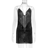 Women's Metal Sequin Sexy Rhinestone Dress