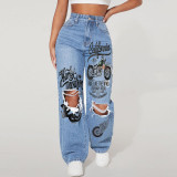 Women Casual Denim Pants Jeans