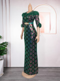 Plus Size Women Sequin Party Fishtail Dress