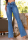 Spring Washed Denim Pants For Women Slim High Waist Bell Bottom Jeans