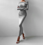 Women sexy knitting Off Shoulder Bodycon dress