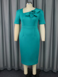 Women asymmetric collar Formal Party Dress