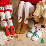Christmas Cute Elk Santa Coral Fleece Socks