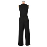 Women Sexy Vest Pleated Pants Two Piece Set