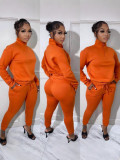 Women Winter Casual Zipper Sports Top and Pant Two Piece Set