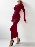 Women sexy knitting Off Shoulder Bodycon dress