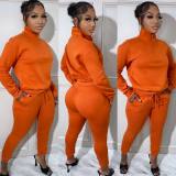 Women Winter Casual Zipper Sports Top and Pant Two Piece Set