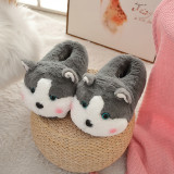 Christmas Elk Cartoon Autumn and Winter Plush Slippers